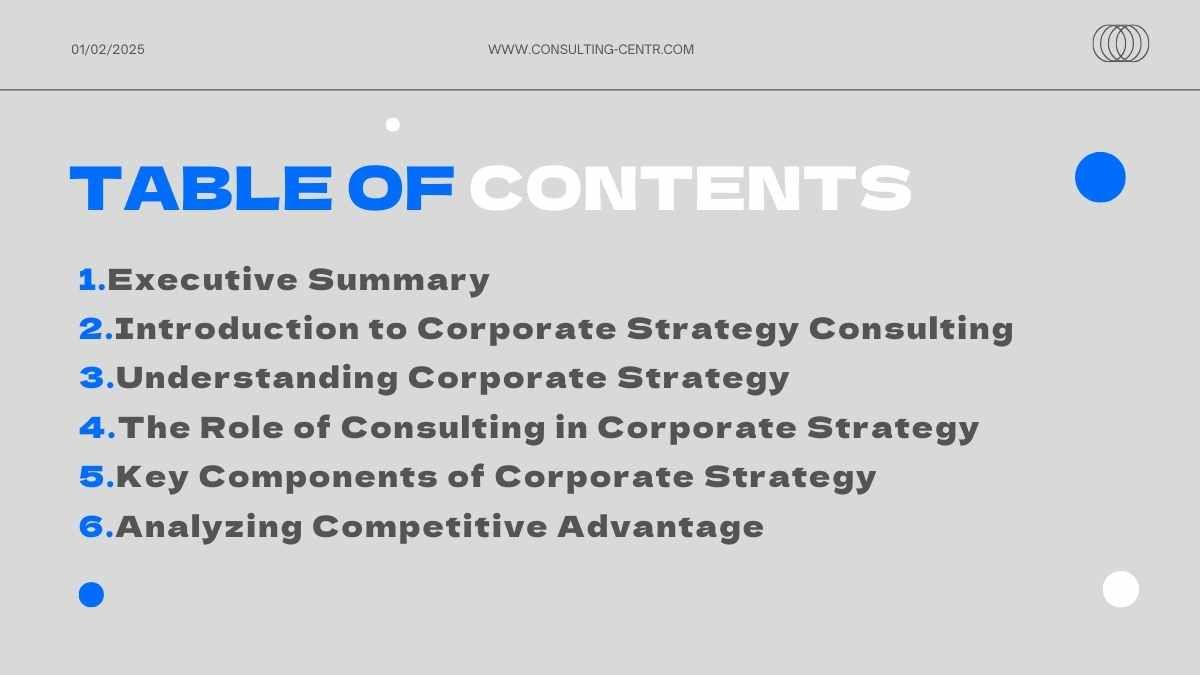 Grey Corporate Strategy Consulting Slides - diapositiva 3