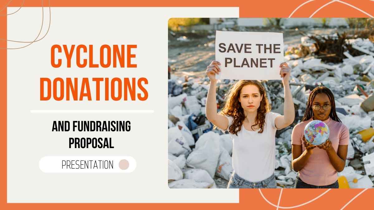 Modern Minimal Cyclone Donations and Fundraising Proposal Slides - slide 1