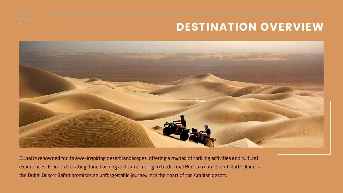 Modern Minimal Dubai Desert Safari Marketing Campaign Slides - diapositiva 3