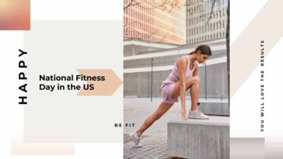 Modern Minimal Happy National Fitness Day in the US Slides