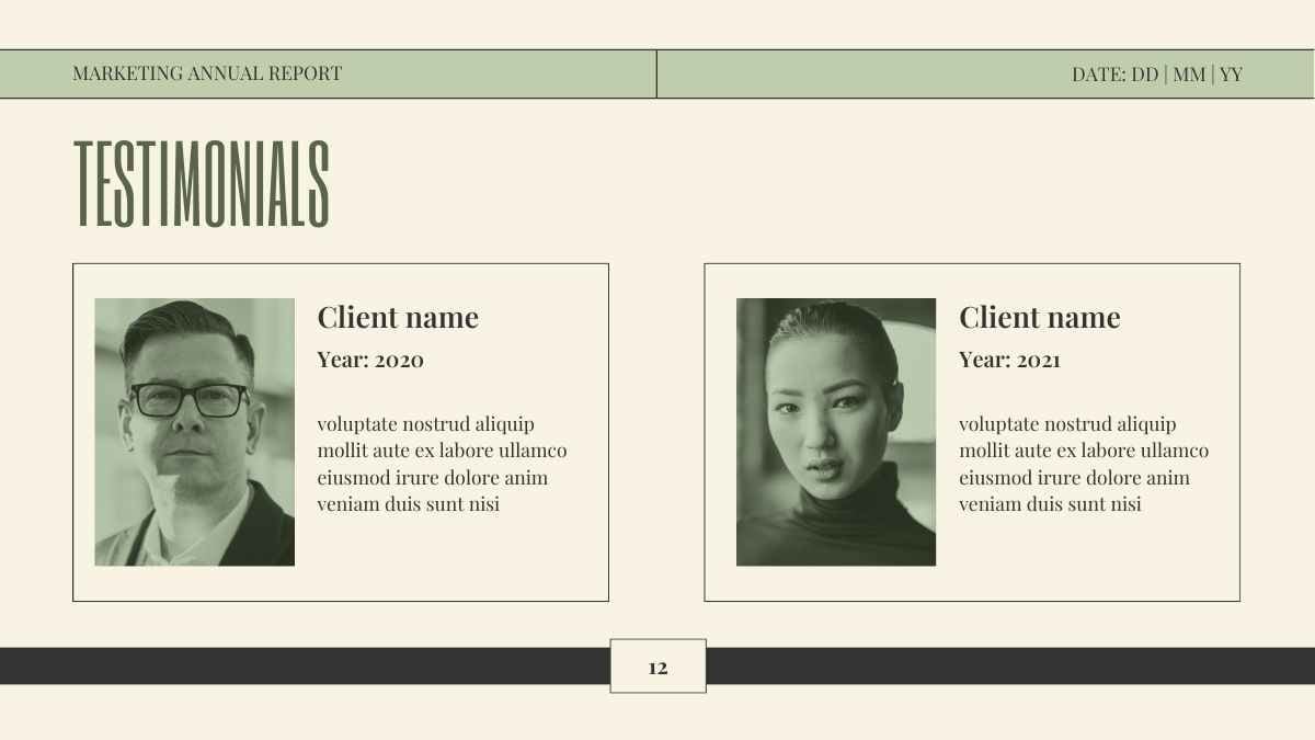 Green Modern Minimal Marketing Annual Report Slides - slide 12