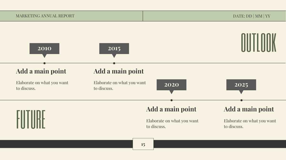 Green Modern Minimal Marketing Annual Report Slides - diapositiva 15