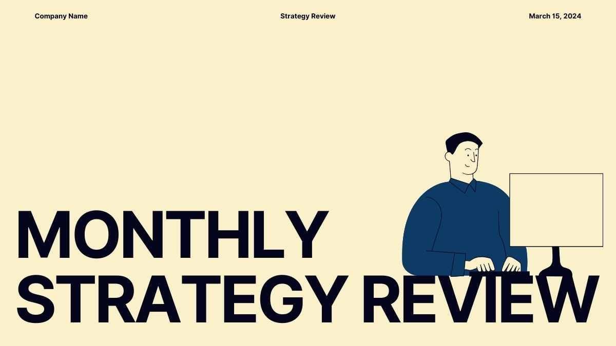 Yellow Monthly Strategy Review Slides - slide 1