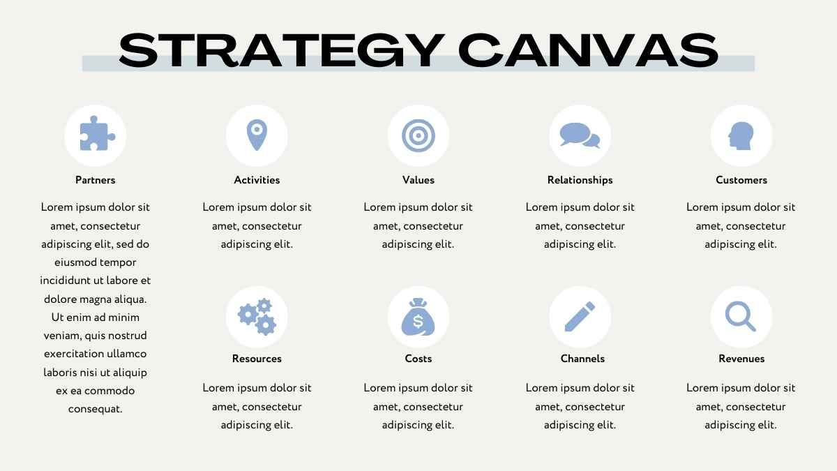 Modern Minimal Strategy Canvas Infographics - slide 10