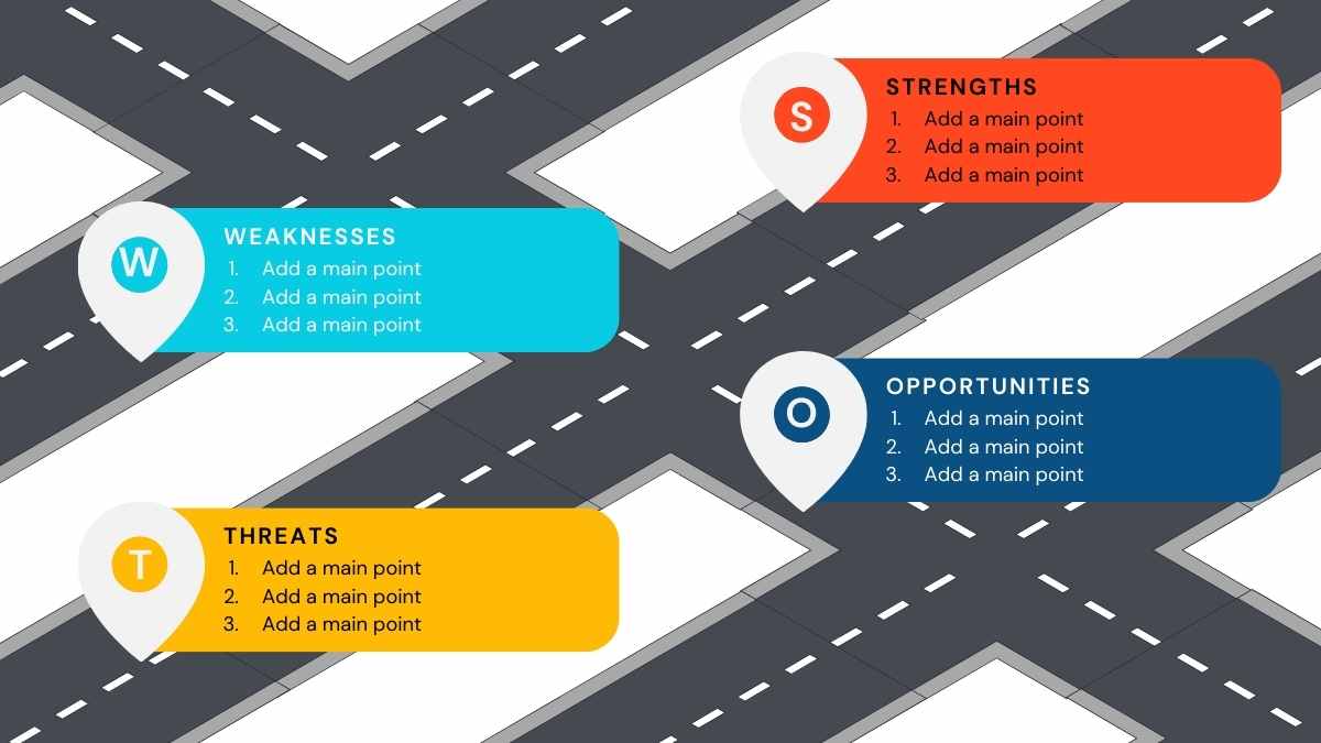 Infografis SWOT Horizontal dengan Gradien - slide 2