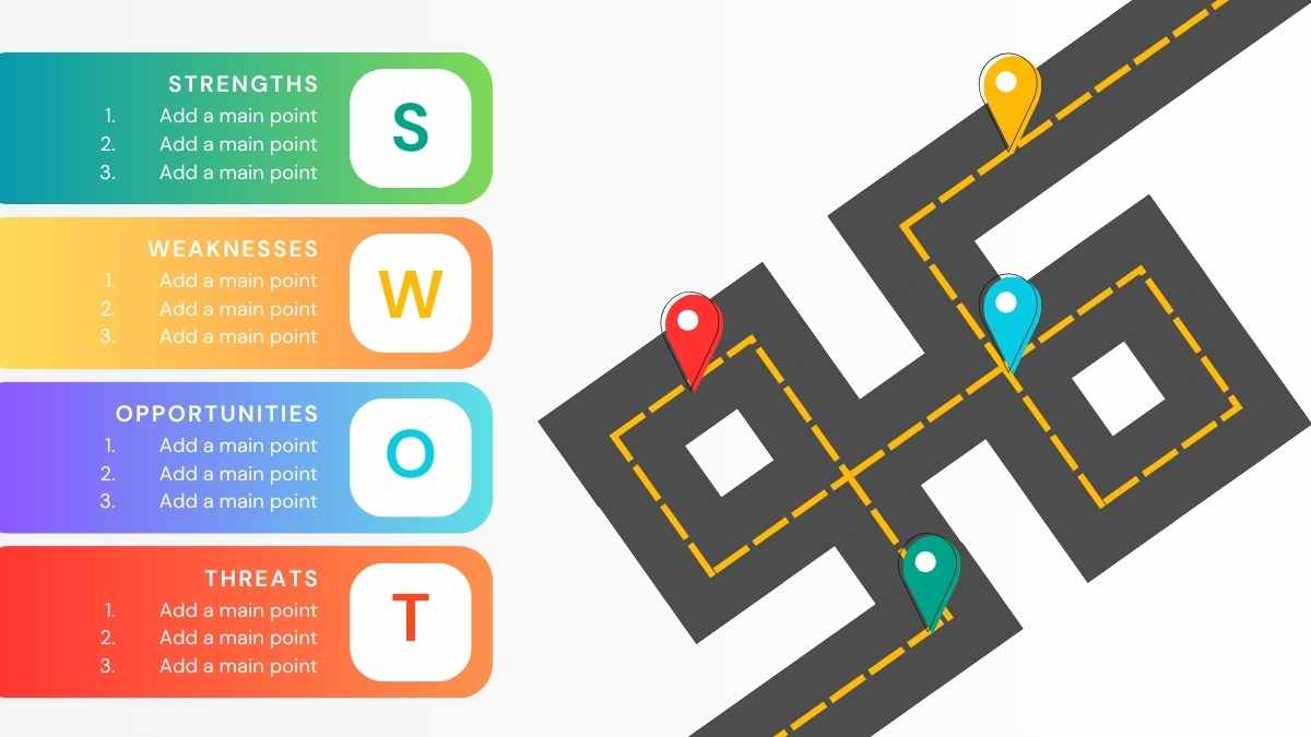 Infografis SWOT Horizontal dengan Gradien - slide 3