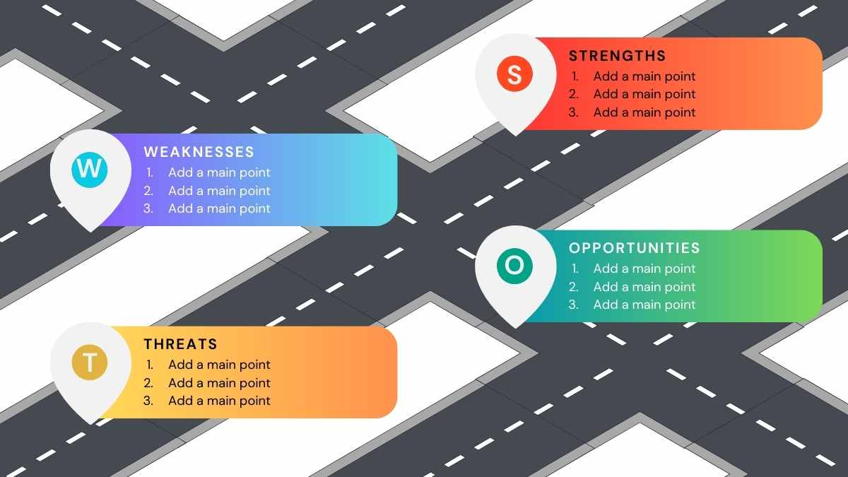 Infografis SWOT Horizontal dengan Gradien - slide 4