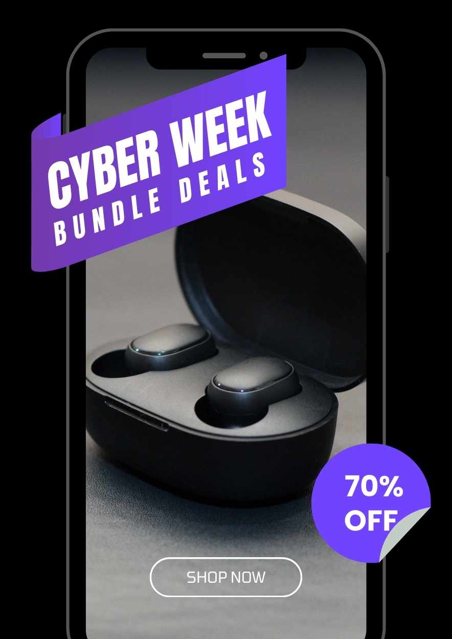 Modern Neon Cyber Week Bundle Deals Poster - slide 3