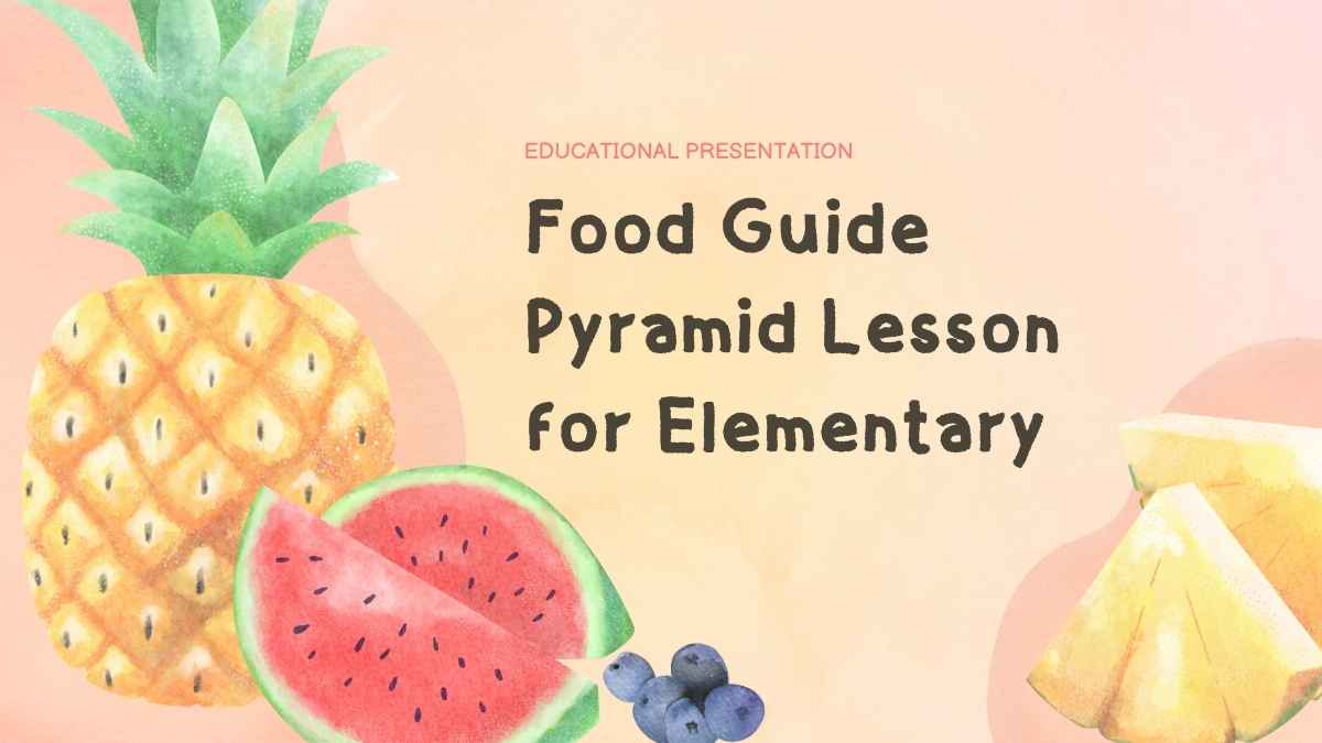 Watercolor Food Pyramid Lesson for Elementary Slides - slide 1