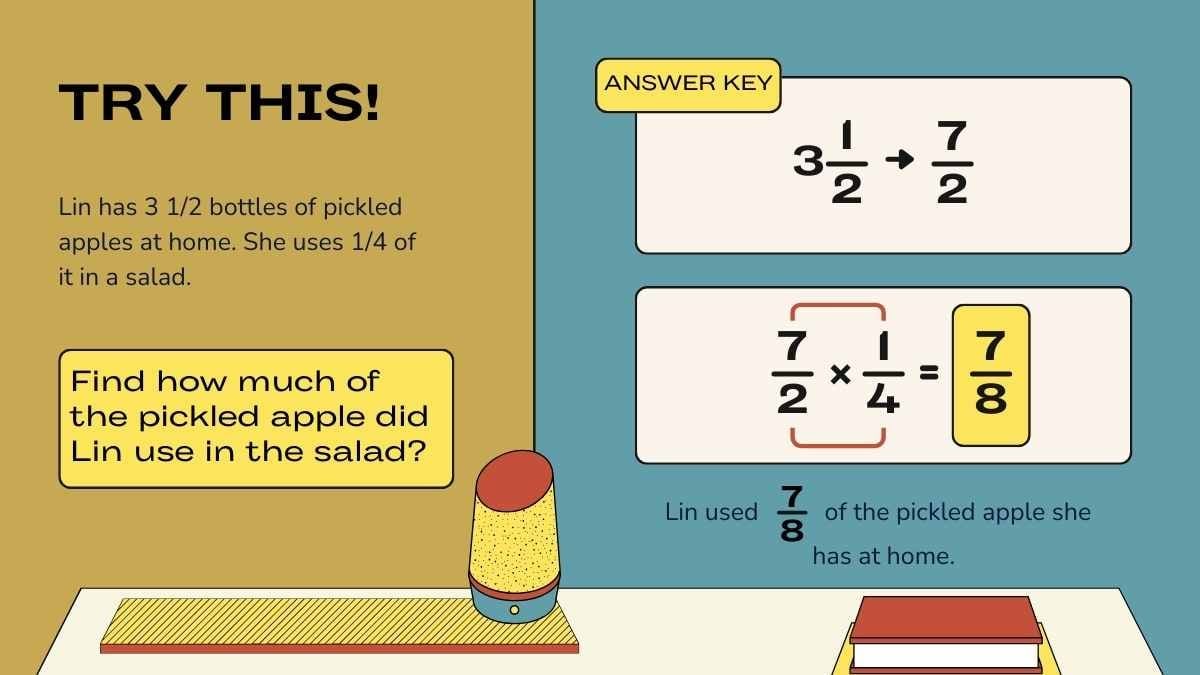 Lição de Multiplicação de Frações para o Ensino Fundamental - deslizar 13