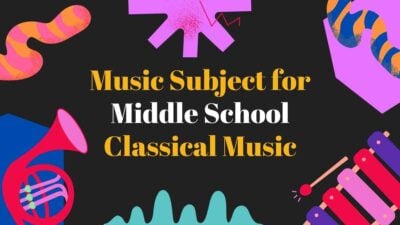 Music Subject for Middle School Classical Music Black Illustrative Educational Slides