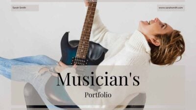 Portafolio de Músico: Plantillas Minimalistas en Beige para Portafolio de Negocios