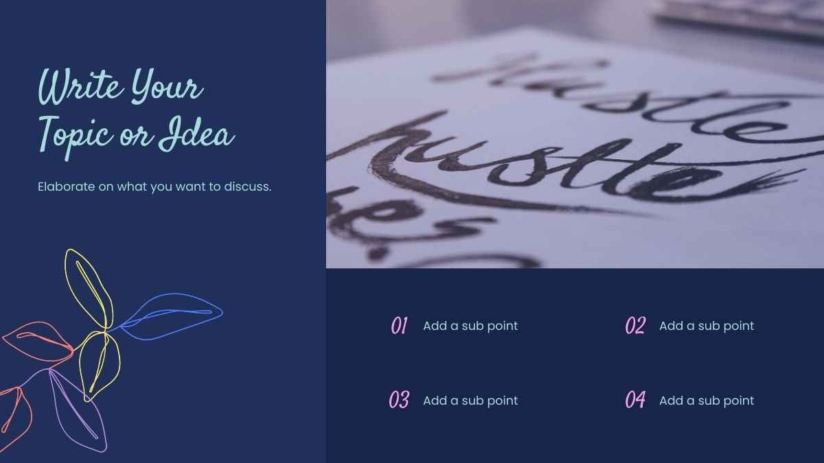 Navy Neon Botanical floral Calligraphy Workshop Slides - slide 6