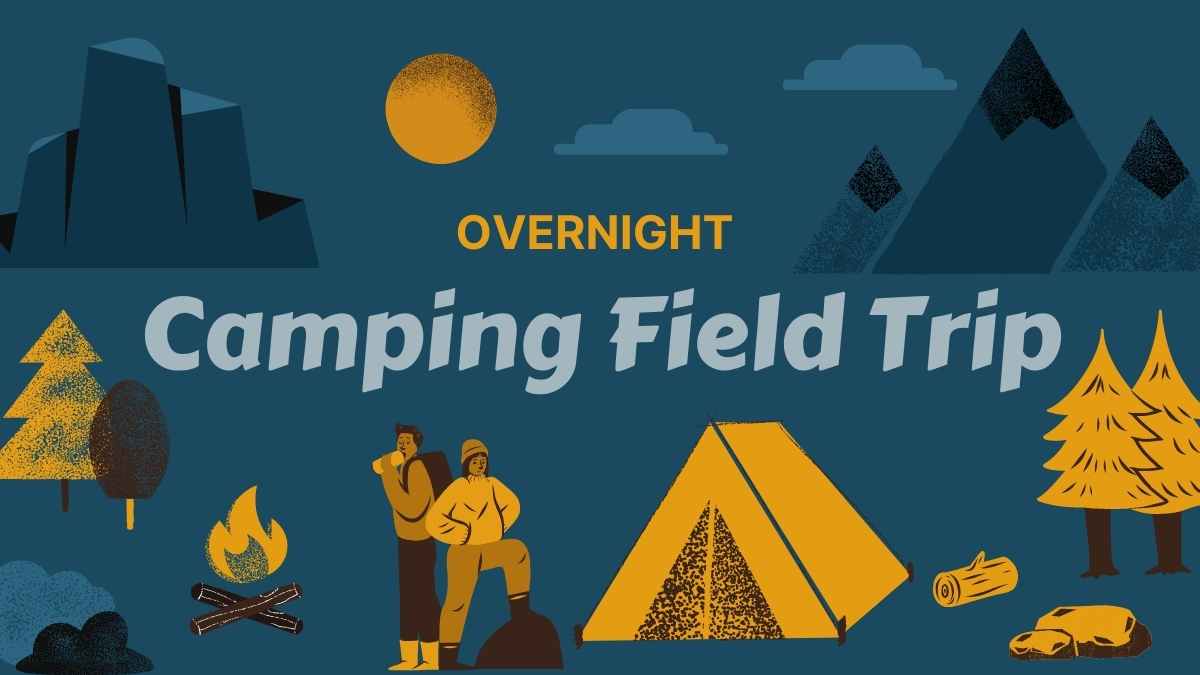 Illustrated Camping Field Trip Slides - slide 1