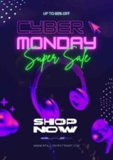 Neon Cyber Monday Sale Flyer