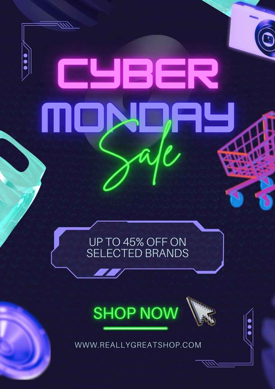 Neon Cyber Monday Sale Flyer - slide 2