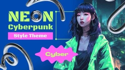 Slides com Tema Estilo Cyberpunk Neon