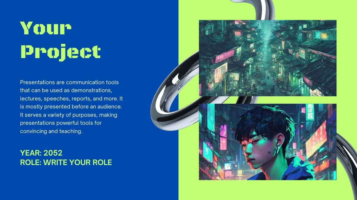 Slides com Tema Estilo Cyberpunk Neon - deslizar 10