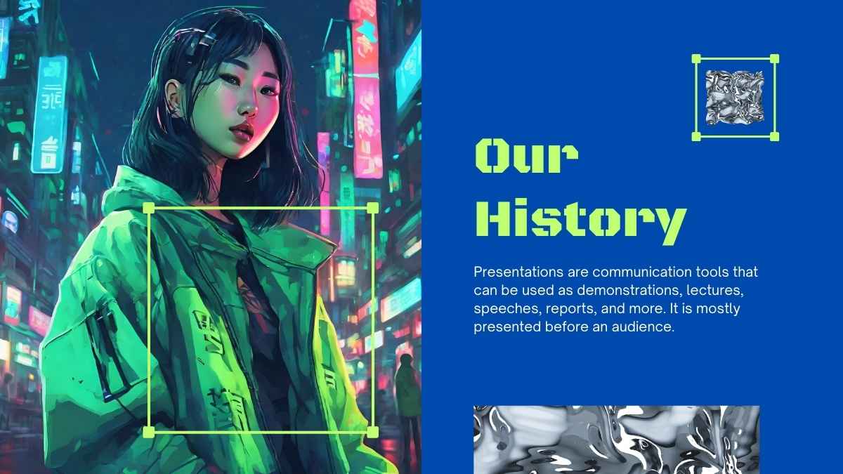 Slides com Tema Estilo Cyberpunk Neon - deslizar 14