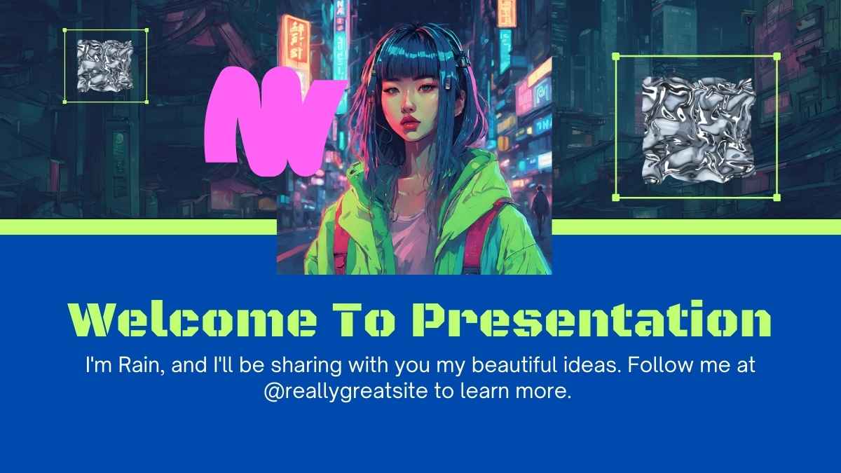 Slides com Tema Estilo Cyberpunk Neon - deslizar 5