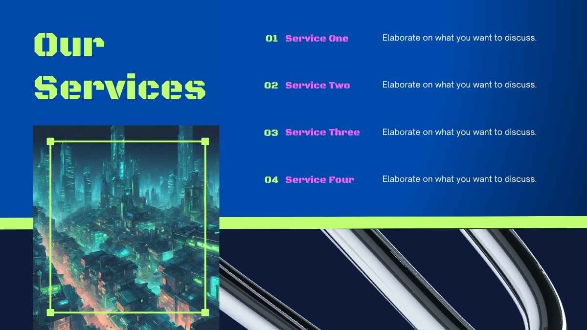 Slides com Tema Estilo Cyberpunk Neon - deslizar 9