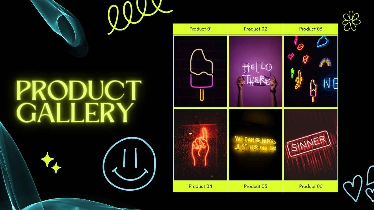 Plantillas de Agencia Creativa Neon Doodle - diapositiva 10