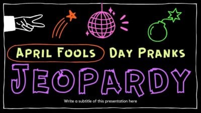 Slides de Pegadinhas de Primeiro de Abril com Neon Doodle