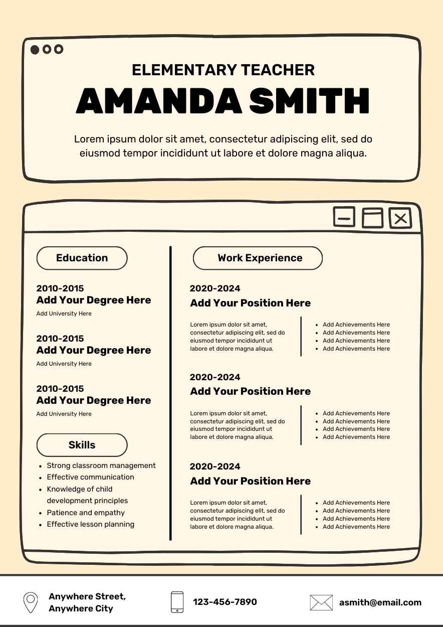 Simple Elementary Teacher CV Resume - slide 2