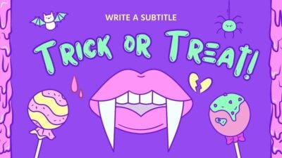 Neon Trick or Treat Halloween Marketing Slides