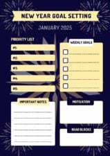 New Year Goal Setting Worksheet