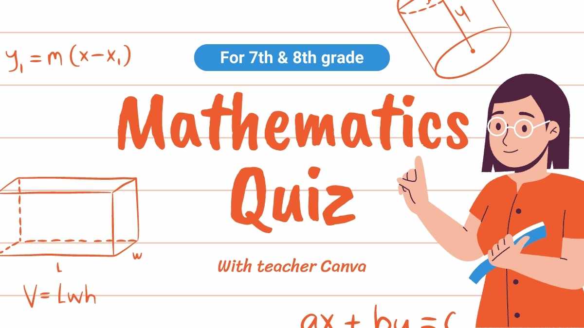 Slides de Quiz de Matemática com Ilustrações Fofas - deslizar 1