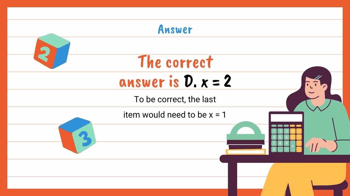 Cute Illustrated Mathematics Quiz Slides - slide 13