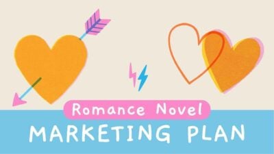 Laranja, Rosa e Azul Corações Fofos Slides do Plano de Marketing de Romance