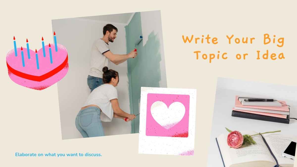 Laranja, Rosa e Azul Corações Fofos Slides do Plano de Marketing de Romance - deslizar 14