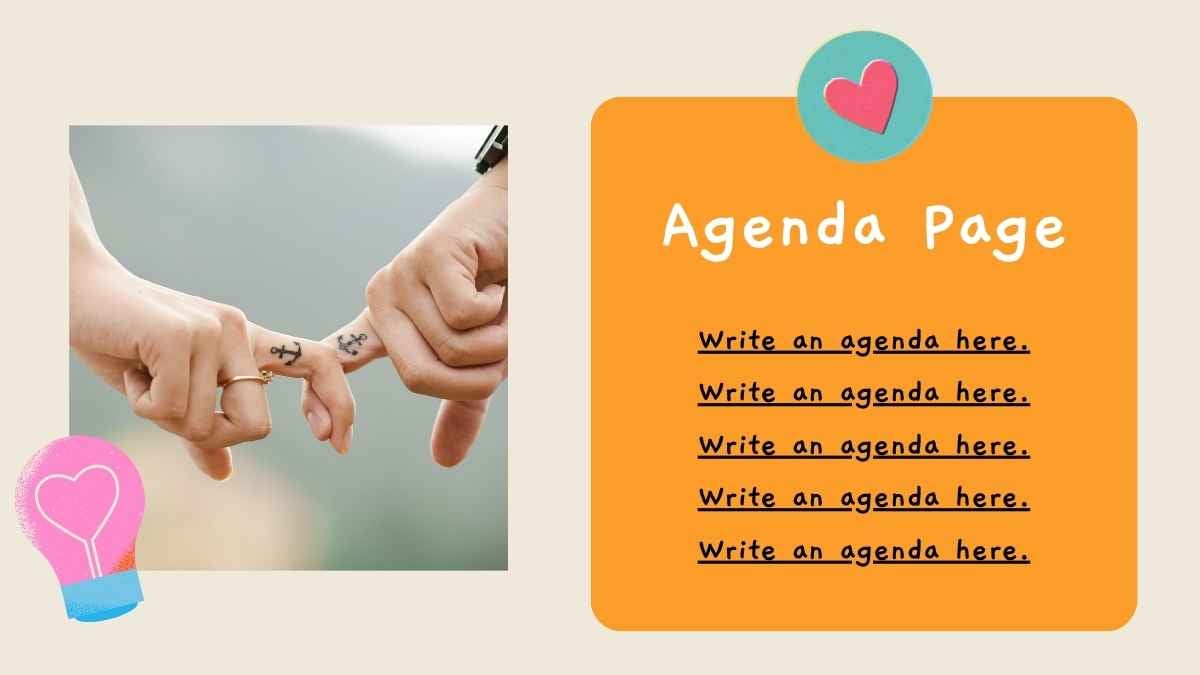 Laranja, Rosa e Azul Corações Fofos Slides do Plano de Marketing de Romance - deslizar 3