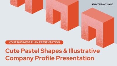 Orange Red and Light Gray Cute Pastel 3D Shapes Company Business Profile Slides