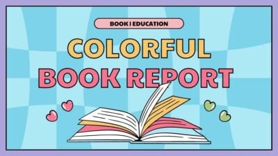 Pastel Checkerboard Scrapbook Colorful Book Report Slides