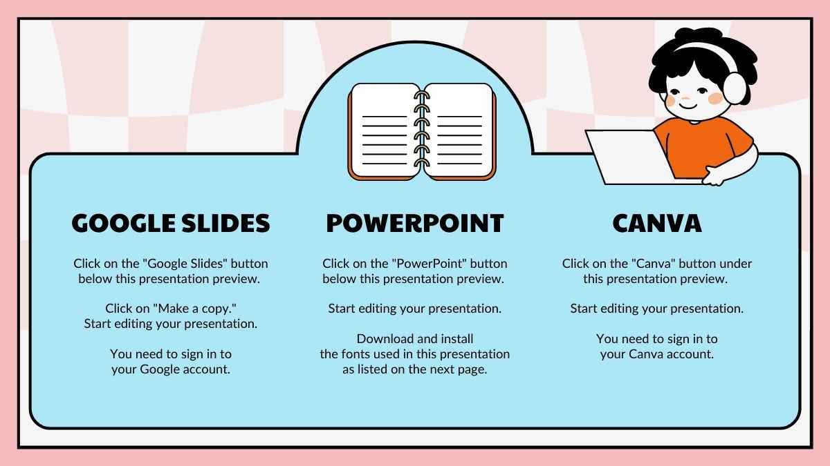 Pastel Checkerboard Scrapbook Colorful Book Report Slides - slide 2