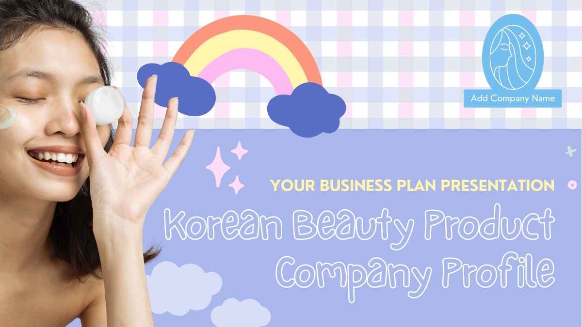 Slide Profil Perusahaan Produk Kecantikan Korea dengan Scrapbook Pastel Lucu - slide 1