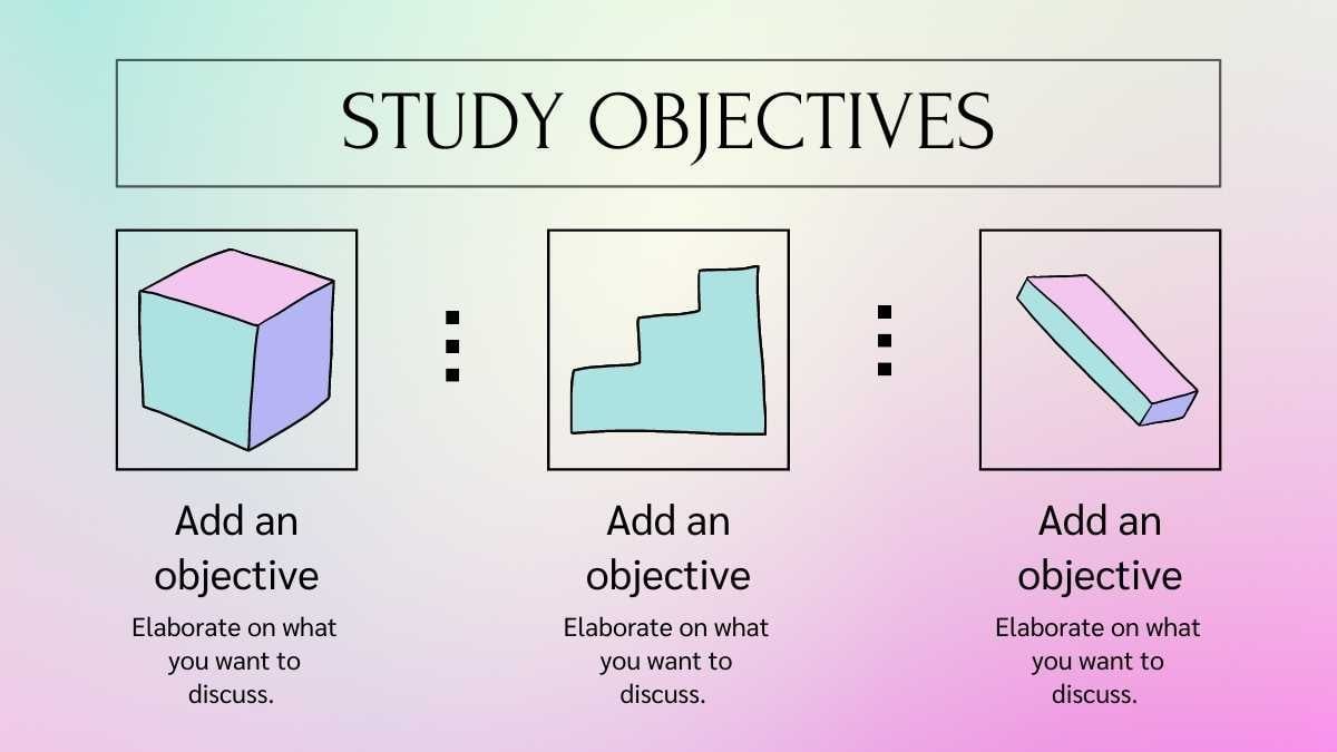 Slides Formais de Pesquisa com Gradiente Pastel Multicolorido - deslizar 13