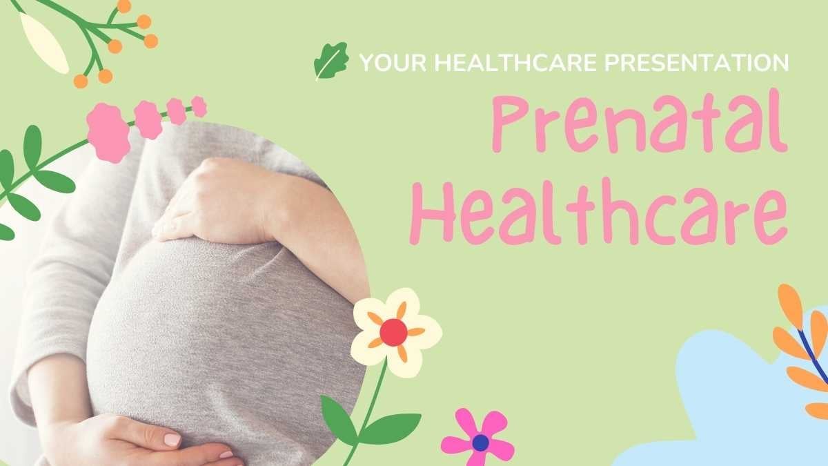 Slide Pendidikan Kesehatan Prenatal dengan Doodle Bunga Pastel Ilustratif - slide 1