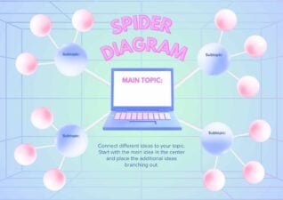 Infografis Diagram Laba-laba Warna Pastel