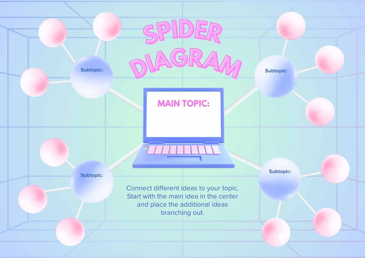 Pastel Spider Diagram Infographic - slide 1