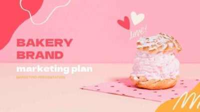 Lindas Plantillas Rosadas para el Plan de Marketing de una Marca de Repostería