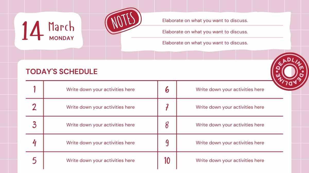 Cute Doodle Daily Agenda Slides - slide 9