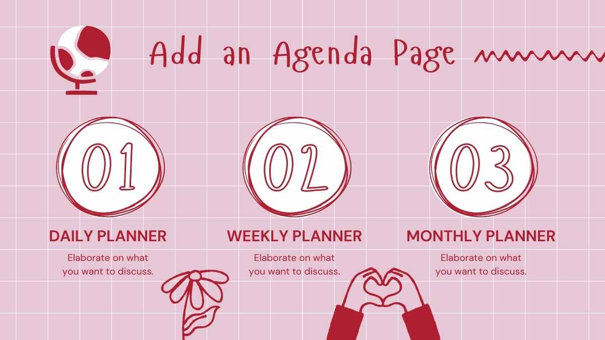 Cute Doodle Daily Agenda Slides - slide 3