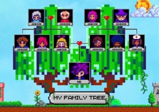 Pixel Family Tree Infographic