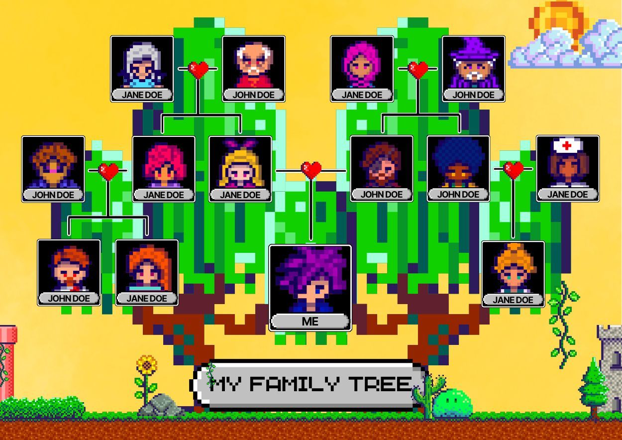 Pixel Family Tree Infographic - diapositiva 2