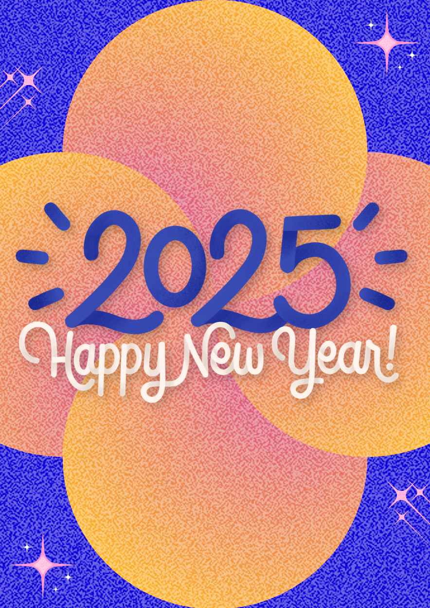 Playful Happy New Year 2025 Poster - slide 1