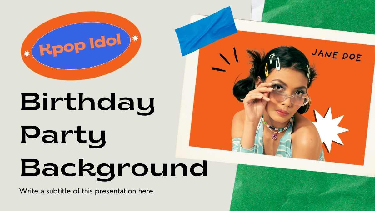 Playful Kpop Idol Birthday Party Background Slides - slide 1